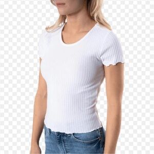 Ambiance Outfitters White Ribbed Women's Top